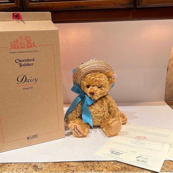 NEW Cherished Teddies "Daisy" 13" Steiff Teddy Bear w/Hat - Picture 1 of 7